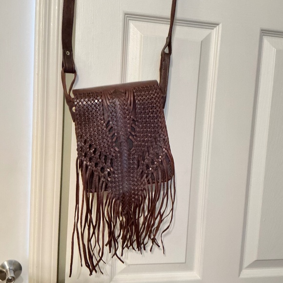 Boho Leather Crossbody Handbag - Picture 1 of 10